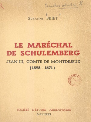cover image of Le Maréchal de Schulemberg
